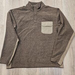 Ariat 1/4 Zip Medium Pullover Sweater Brown Mock Neck Casual quarter zipper